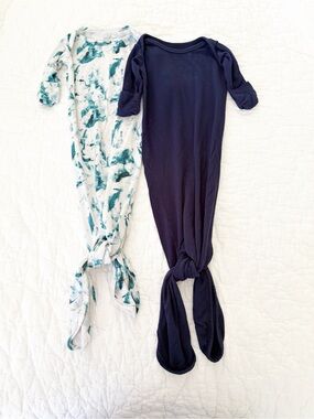 Milkmaid goods Navy Knotted Gown + Teal Marble Knotted Gown bundle